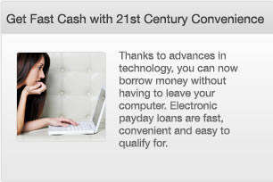 Electronic payday loans are fast convenient and easy to qualify for